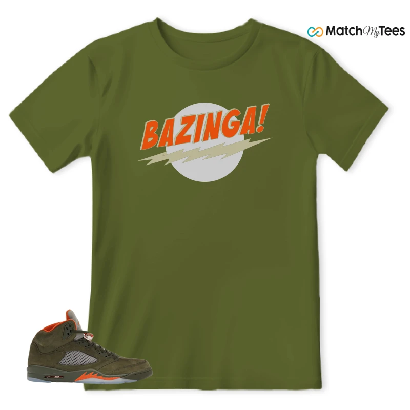 NIKE AIR JORDAN 5 OLIVE SNEAKER Matching Tees t-shirt
