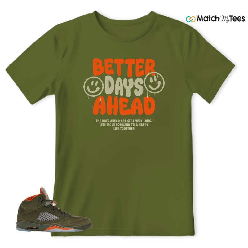 NIKE AIR JORDAN 5 OLIVE SNEAKER Matching Tees t-shirt