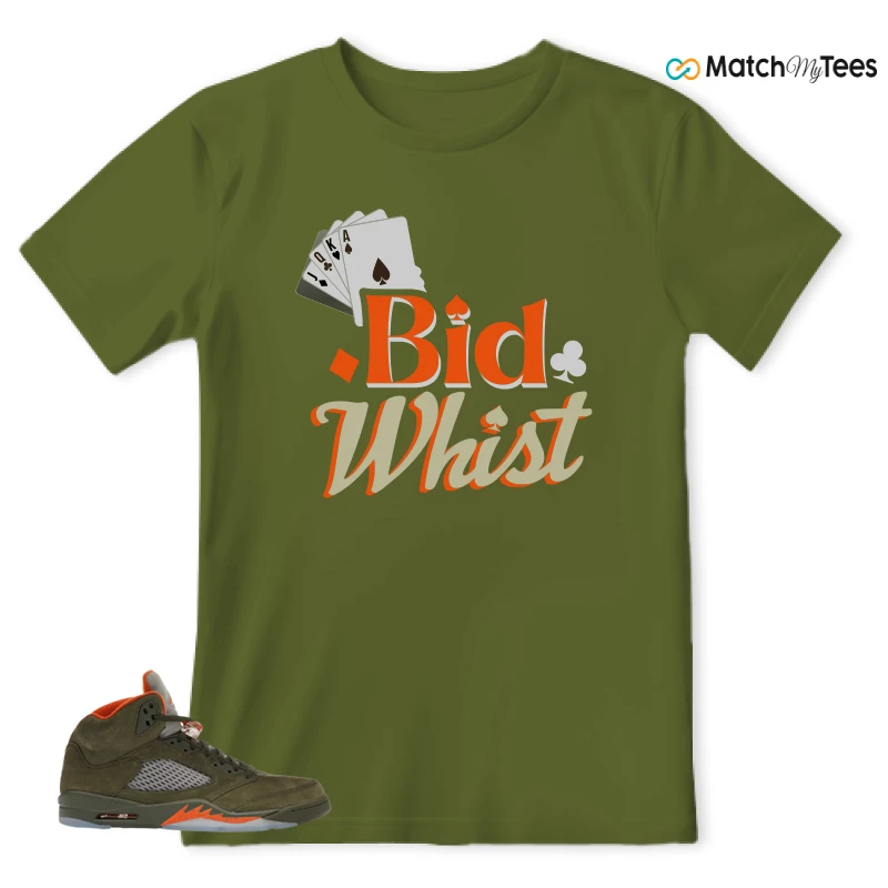 NIKE AIR JORDAN 5 OLIVE SNEAKER Matching Tees t-shirt