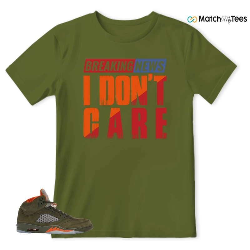 NIKE AIR JORDAN 5 OLIVE SNEAKER Matching Tees t-shirt