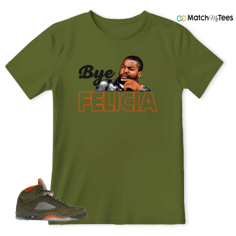 NIKE AIR JORDAN 5 OLIVE SNEAKER Matching Tees t-shirt