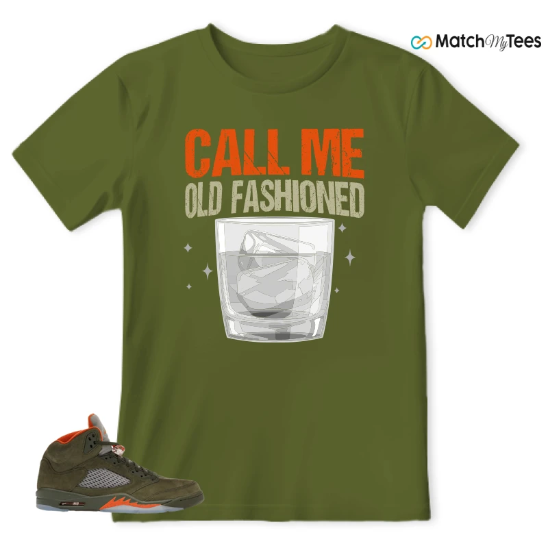 NIKE AIR JORDAN 5 OLIVE SNEAKER Matching Tees t-shirt