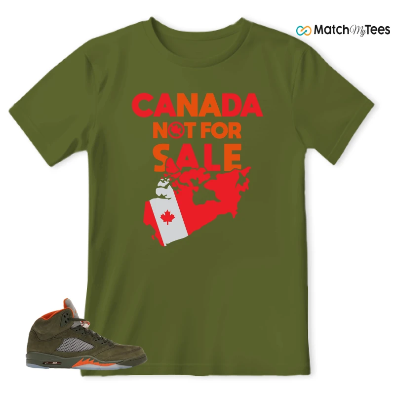 NIKE AIR JORDAN 5 OLIVE SNEAKER Matching Tees t-shirt