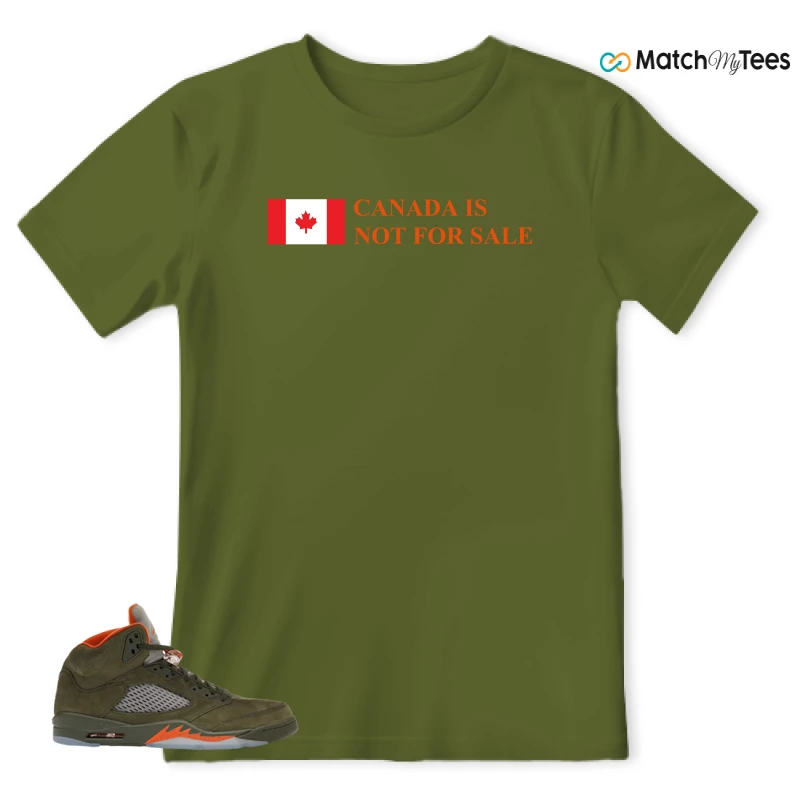 NIKE AIR JORDAN 5 OLIVE SNEAKER Matching Tees t-shirt