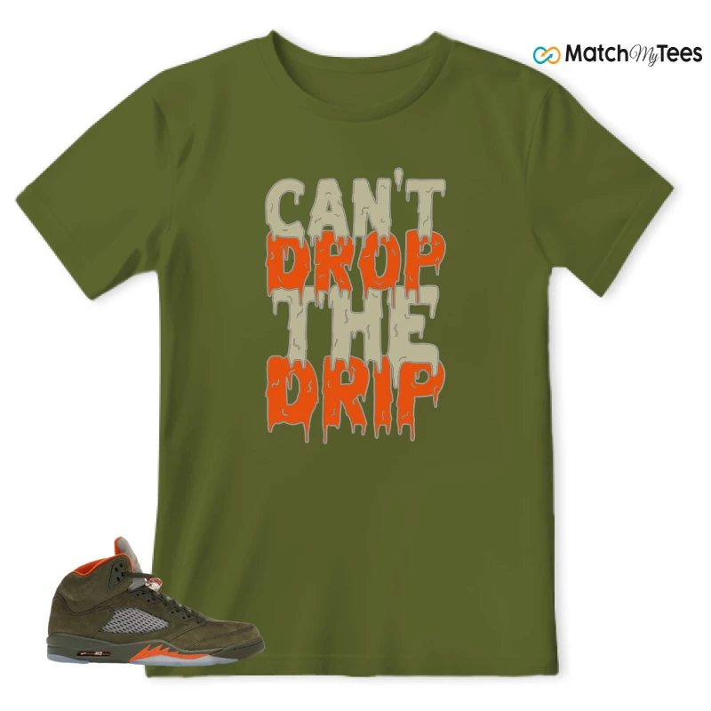 NIKE AIR JORDAN 5 OLIVE SNEAKER Matching Tees t-shirt