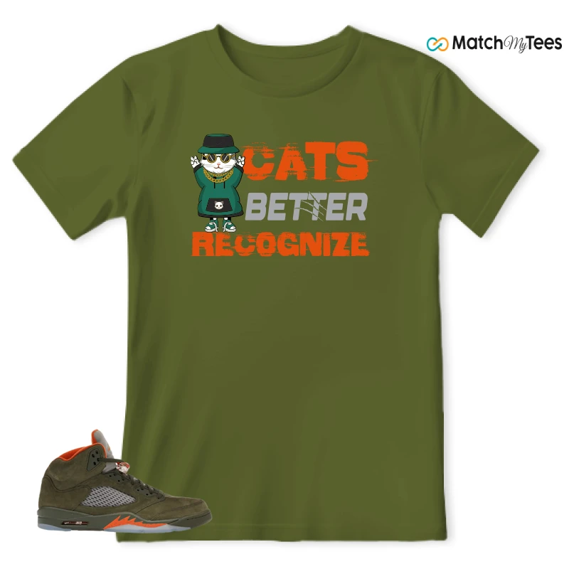 NIKE AIR JORDAN 5 OLIVE SNEAKER Matching Tees t-shirt