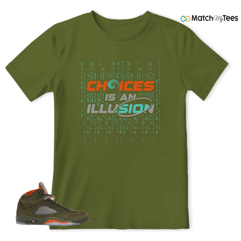 NIKE AIR JORDAN 5 OLIVE SNEAKER Matching Tees t-shirt