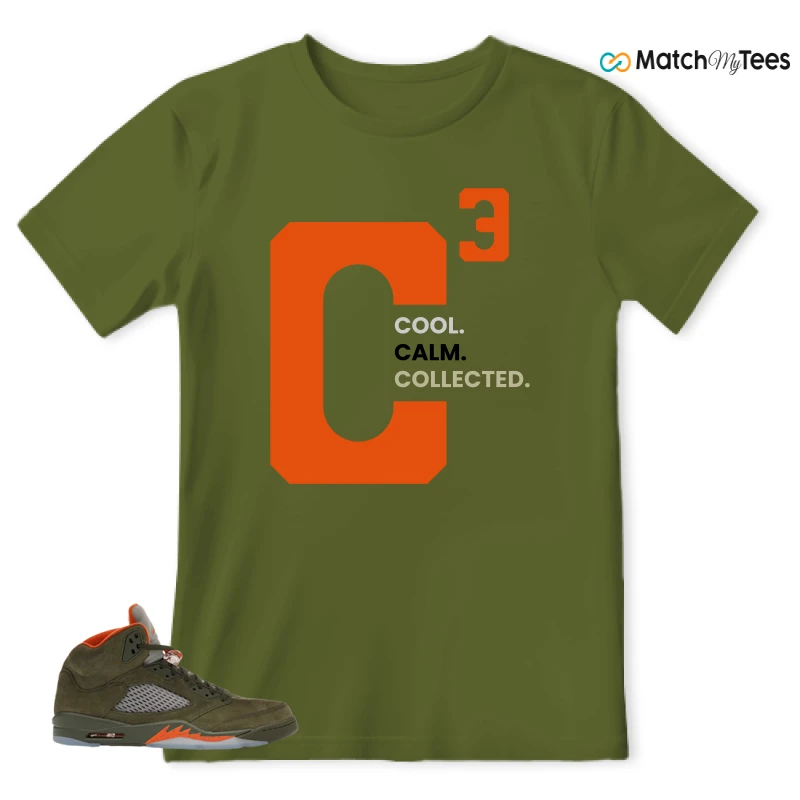 NIKE AIR JORDAN 5 OLIVE SNEAKER Matching Tees t-shirt