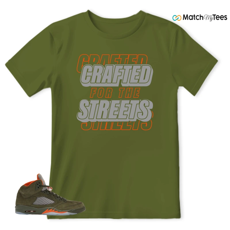 NIKE AIR JORDAN 5 OLIVE SNEAKER Matching Tees t-shirt