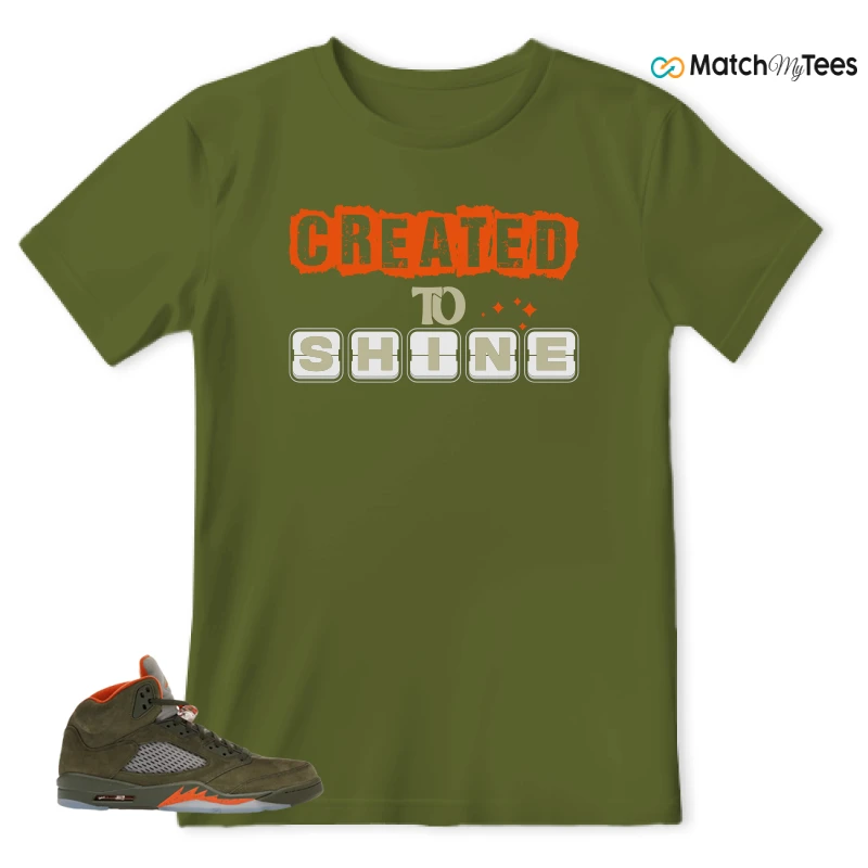 NIKE AIR JORDAN 5 OLIVE SNEAKER Matching Tees t-shirt
