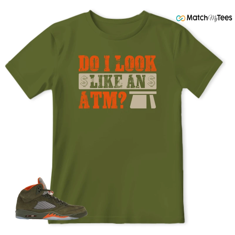 NIKE AIR JORDAN 5 OLIVE SNEAKER Matching Tees t-shirt