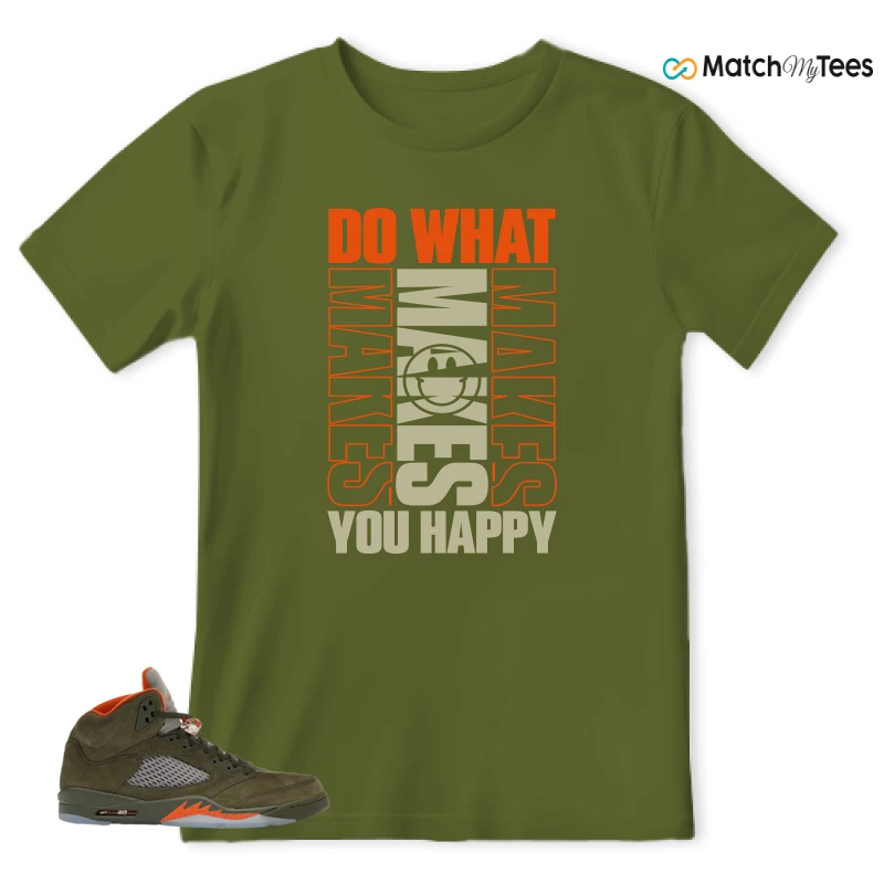 NIKE AIR JORDAN 5 OLIVE SNEAKER Matching Tees t-shirt