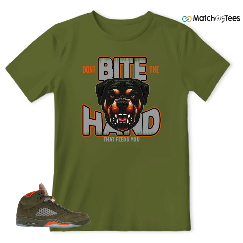 NIKE AIR JORDAN 5 OLIVE SNEAKER Matching Tees t-shirt