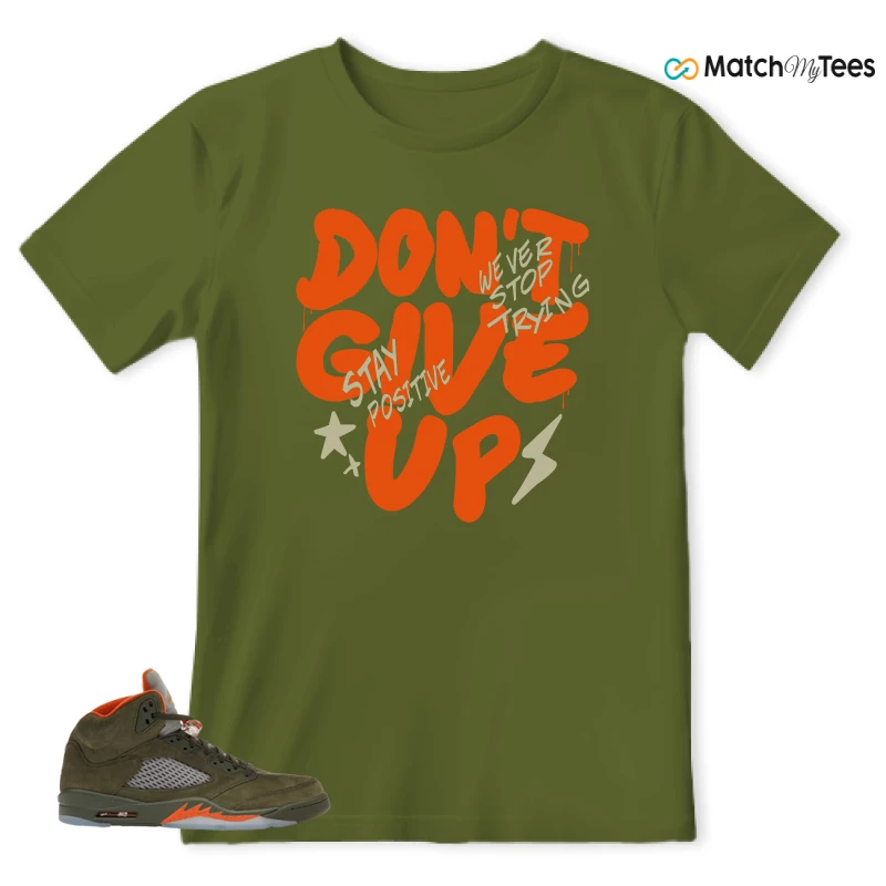 NIKE AIR JORDAN 5 OLIVE SNEAKER Matching Tees t-shirt