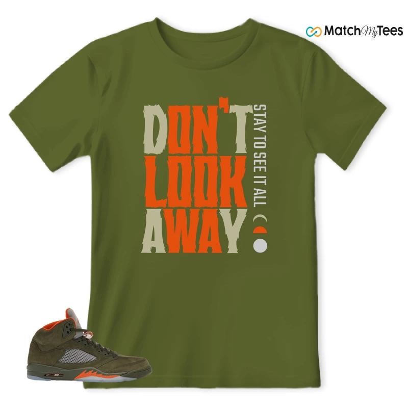 NIKE AIR JORDAN 5 OLIVE SNEAKER Matching Tees t-shirt