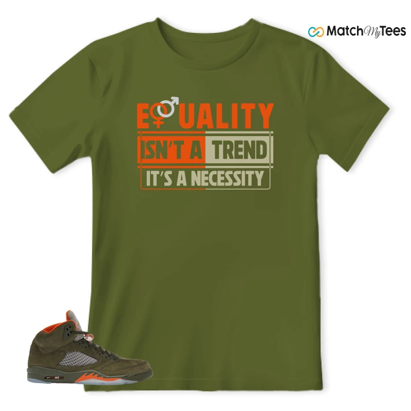 NIKE AIR JORDAN 5 OLIVE SNEAKER Matching Tees t-shirt