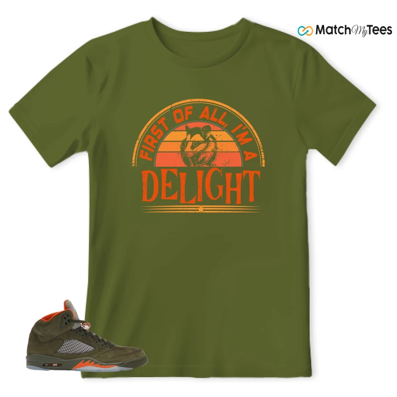 NIKE AIR JORDAN 5 OLIVE SNEAKER Matching Tees t-shirt
