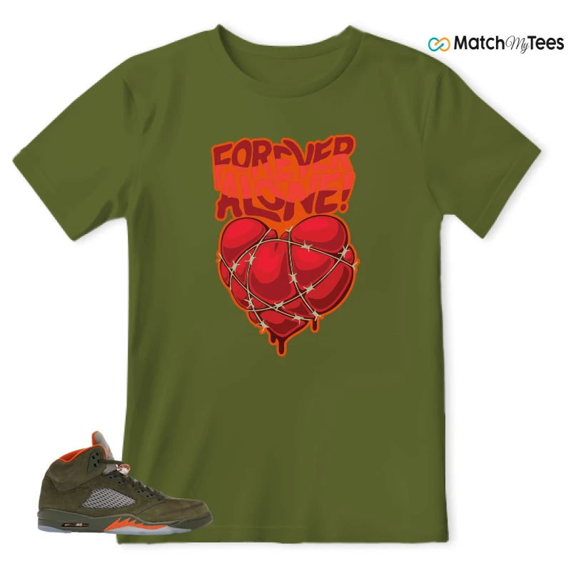 NIKE AIR JORDAN 5 OLIVE SNEAKER Matching Tees t-shirt