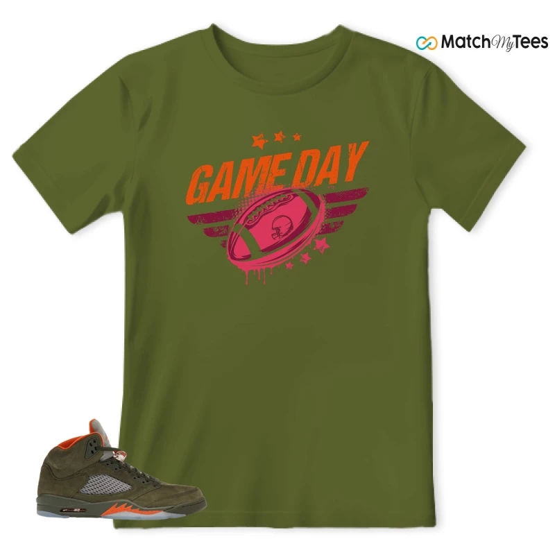 NIKE AIR JORDAN 5 OLIVE SNEAKER Matching Tees t-shirt