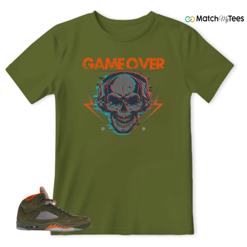 NIKE AIR JORDAN 5 OLIVE SNEAKER Matching Tees t-shirt