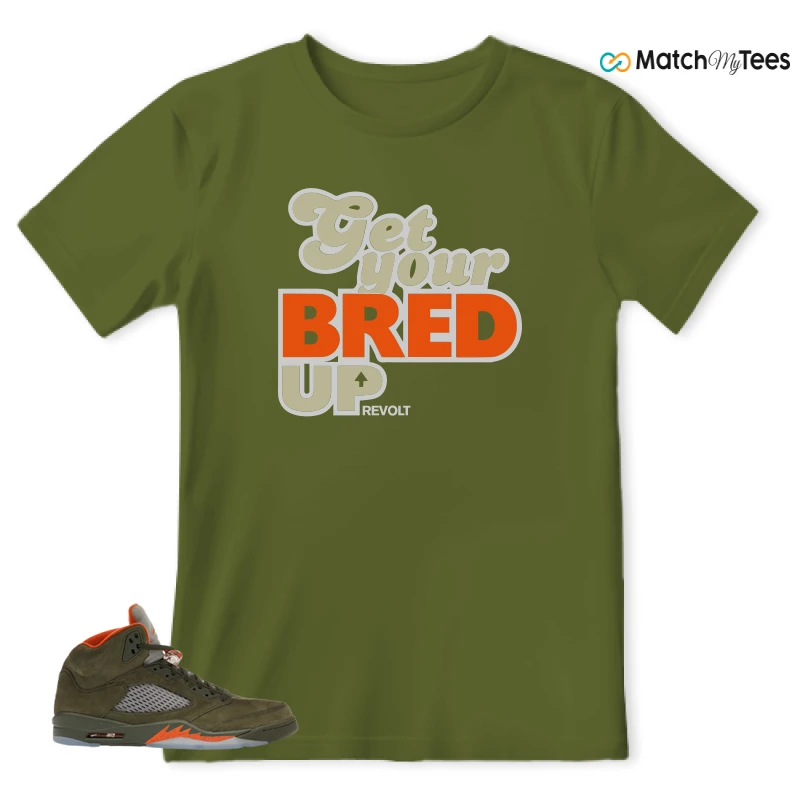 NIKE AIR JORDAN 5 OLIVE SNEAKER Matching Tees t-shirt