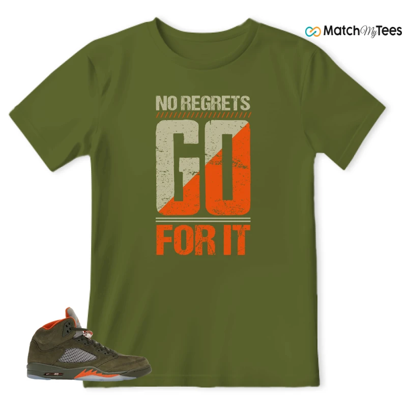 NIKE AIR JORDAN 5 OLIVE SNEAKER Matching Tees t-shirt