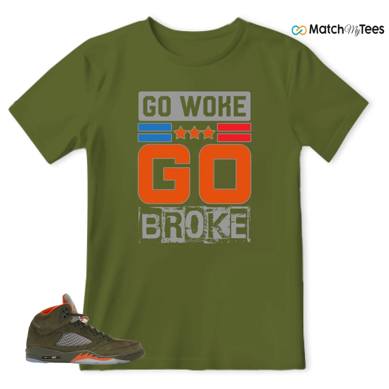 NIKE AIR JORDAN 5 OLIVE SNEAKER Matching Tees t-shirt