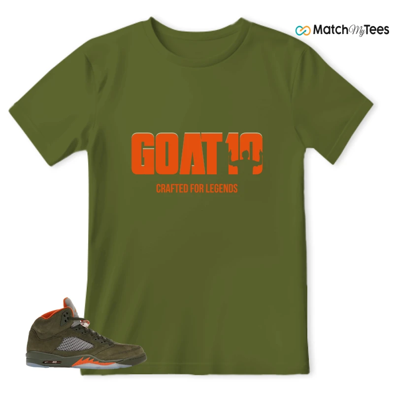 NIKE AIR JORDAN 5 OLIVE SNEAKER Matching Tees t-shirt