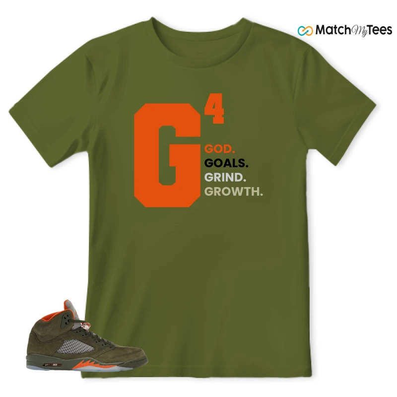 NIKE AIR JORDAN 5 OLIVE SNEAKER Matching Tees t-shirt