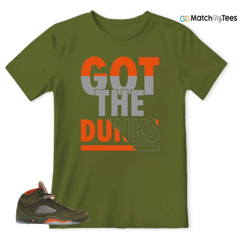 NIKE AIR JORDAN 5 OLIVE SNEAKER Matching Tees t-shirt