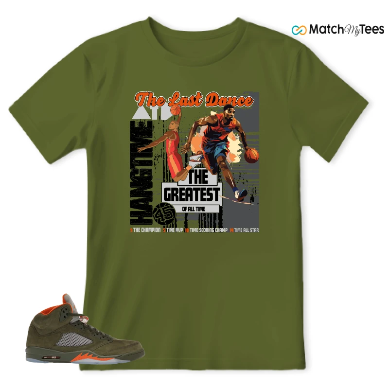 NIKE AIR JORDAN 5 OLIVE SNEAKER Matching Tees t-shirt