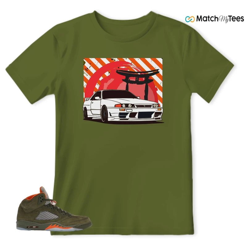 NIKE AIR JORDAN 5 OLIVE SNEAKER Matching Tees t-shirt