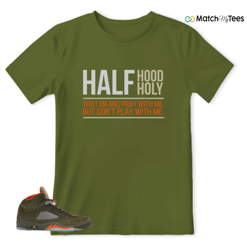 NIKE AIR JORDAN 5 OLIVE SNEAKER Matching Tees t-shirt