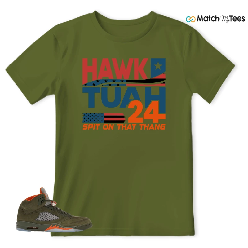 NIKE AIR JORDAN 5 OLIVE SNEAKER Matching Tees t-shirt