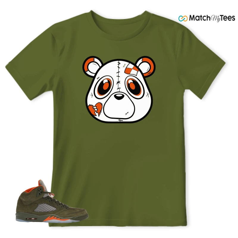 NIKE AIR JORDAN 5 OLIVE SNEAKER Matching Tees t-shirt
