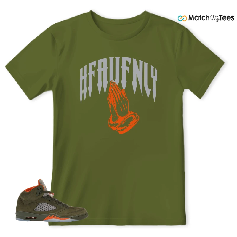 NIKE AIR JORDAN 5 OLIVE SNEAKER Matching Tees t-shirt