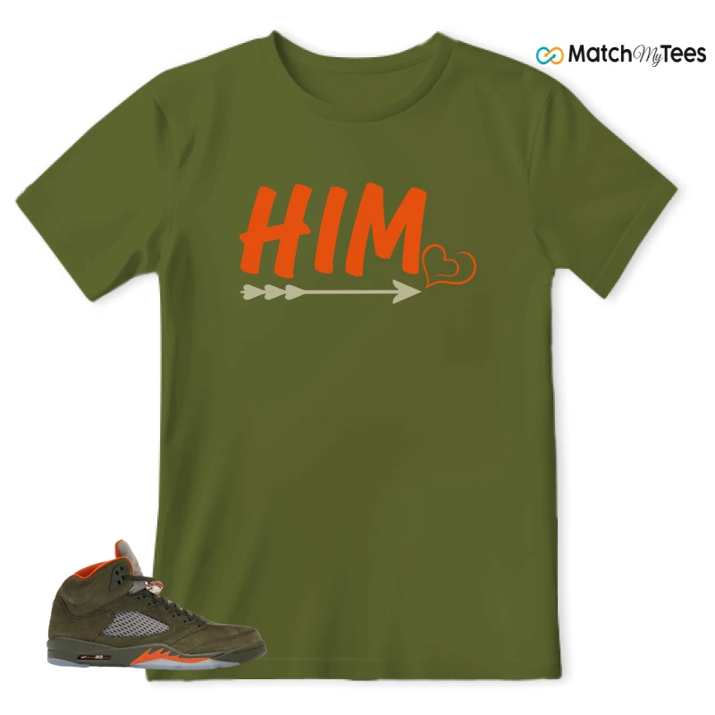 NIKE AIR JORDAN 5 OLIVE SNEAKER Matching Tees t-shirt