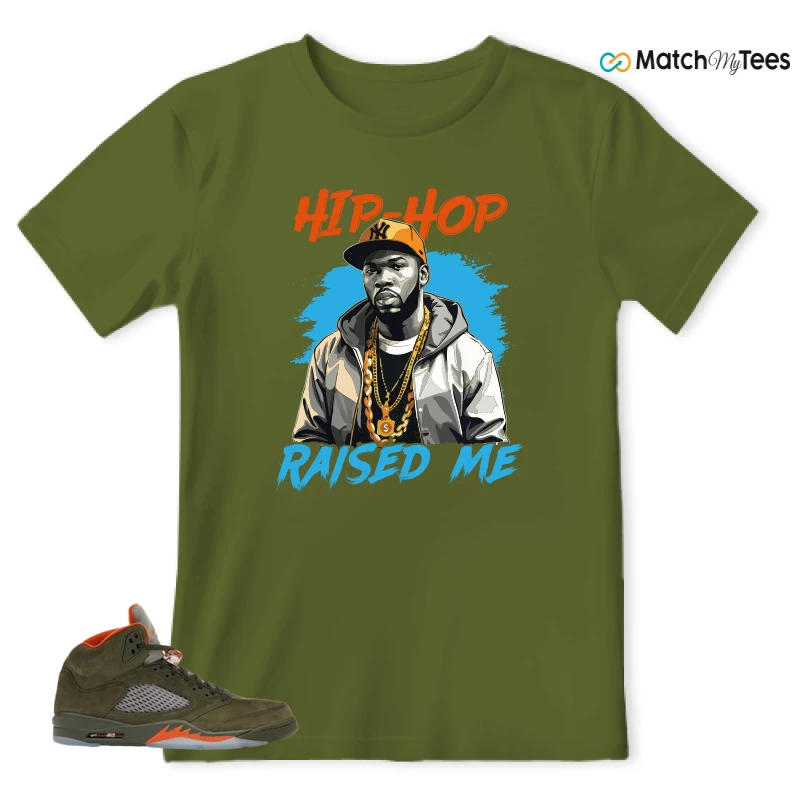 NIKE AIR JORDAN 5 OLIVE SNEAKER Matching Tees t-shirt