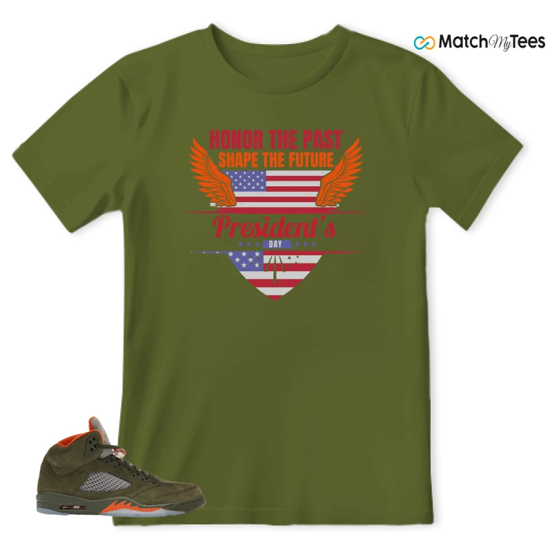 NIKE AIR JORDAN 5 OLIVE SNEAKER Matching Tees t-shirt
