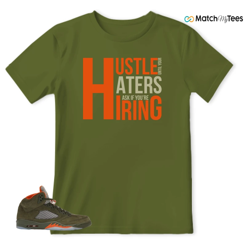 NIKE AIR JORDAN 5 OLIVE SNEAKER Matching Tees t-shirt