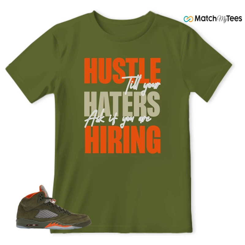 NIKE AIR JORDAN 5 OLIVE SNEAKER Matching Tees t-shirt