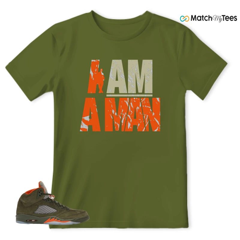 NIKE AIR JORDAN 5 OLIVE SNEAKER Matching Tees t-shirt