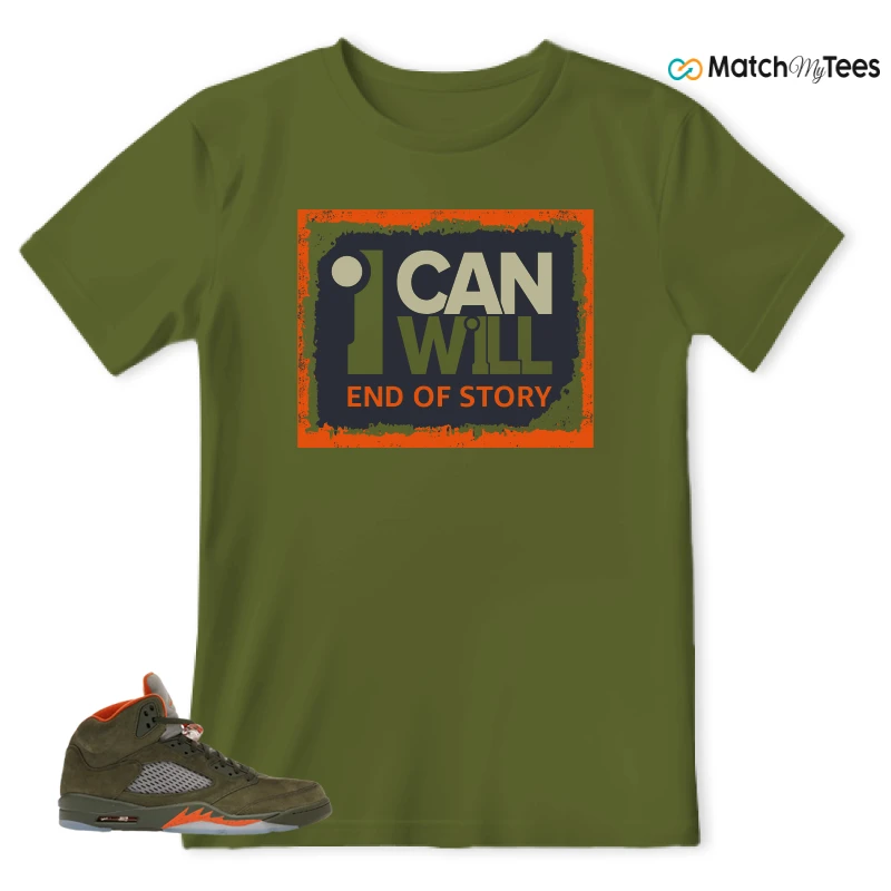 NIKE AIR JORDAN 5 OLIVE SNEAKER Matching Tees t-shirt