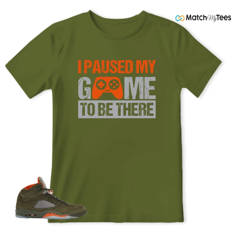 NIKE AIR JORDAN 5 OLIVE SNEAKER Matching Tees t-shirt