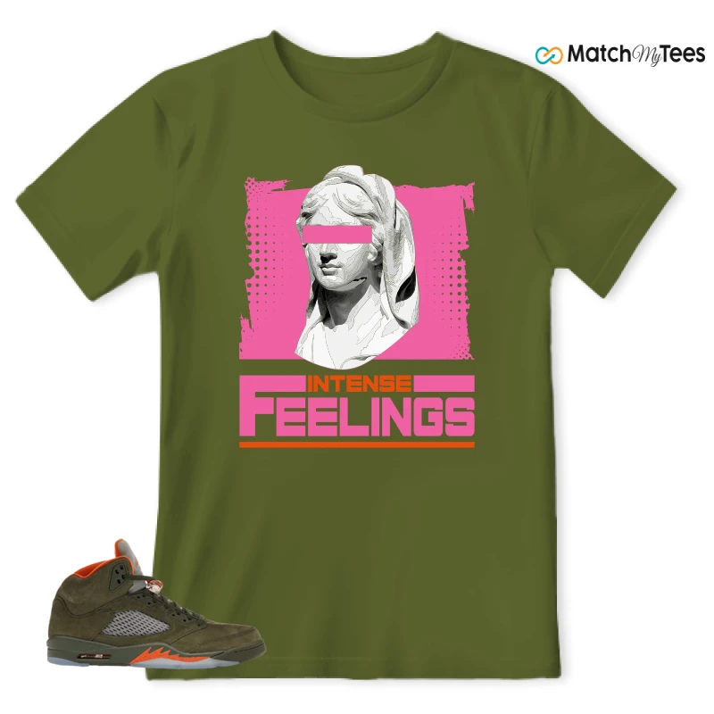 NIKE AIR JORDAN 5 OLIVE SNEAKER Matching Tees t-shirt