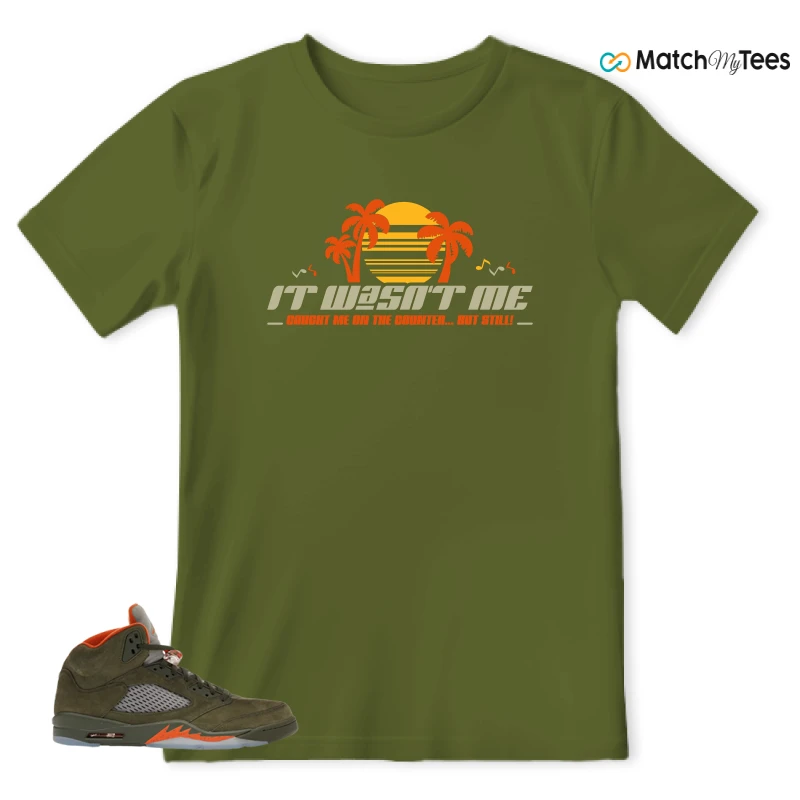 NIKE AIR JORDAN 5 OLIVE SNEAKER Matching Tees t-shirt