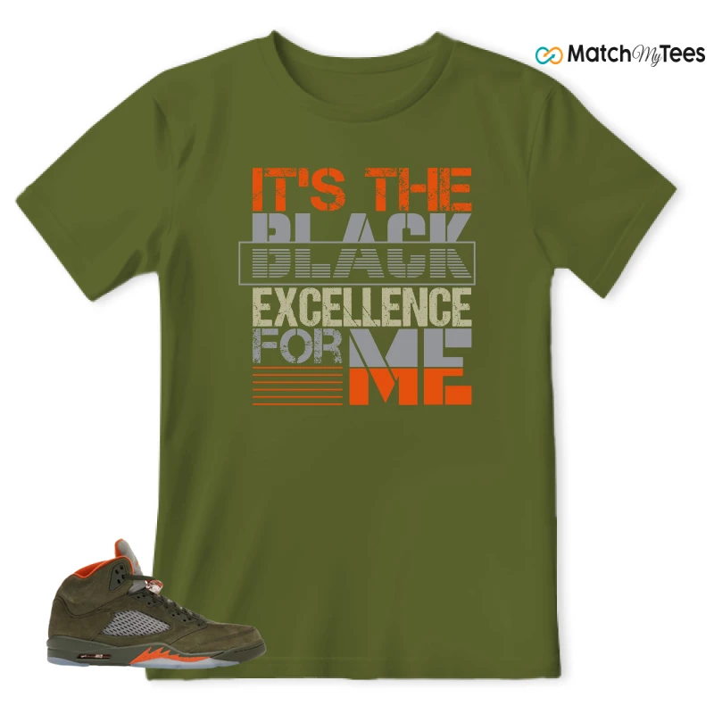 NIKE AIR JORDAN 5 OLIVE SNEAKER Matching Tees t-shirt