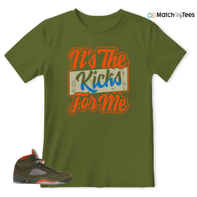 NIKE AIR JORDAN 5 OLIVE SNEAKER Matching Tees t-shirt