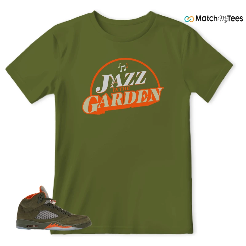 NIKE AIR JORDAN 5 OLIVE SNEAKER Matching Tees t-shirt
