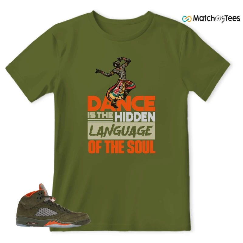 NIKE AIR JORDAN 5 OLIVE SNEAKER Matching Tees t-shirt